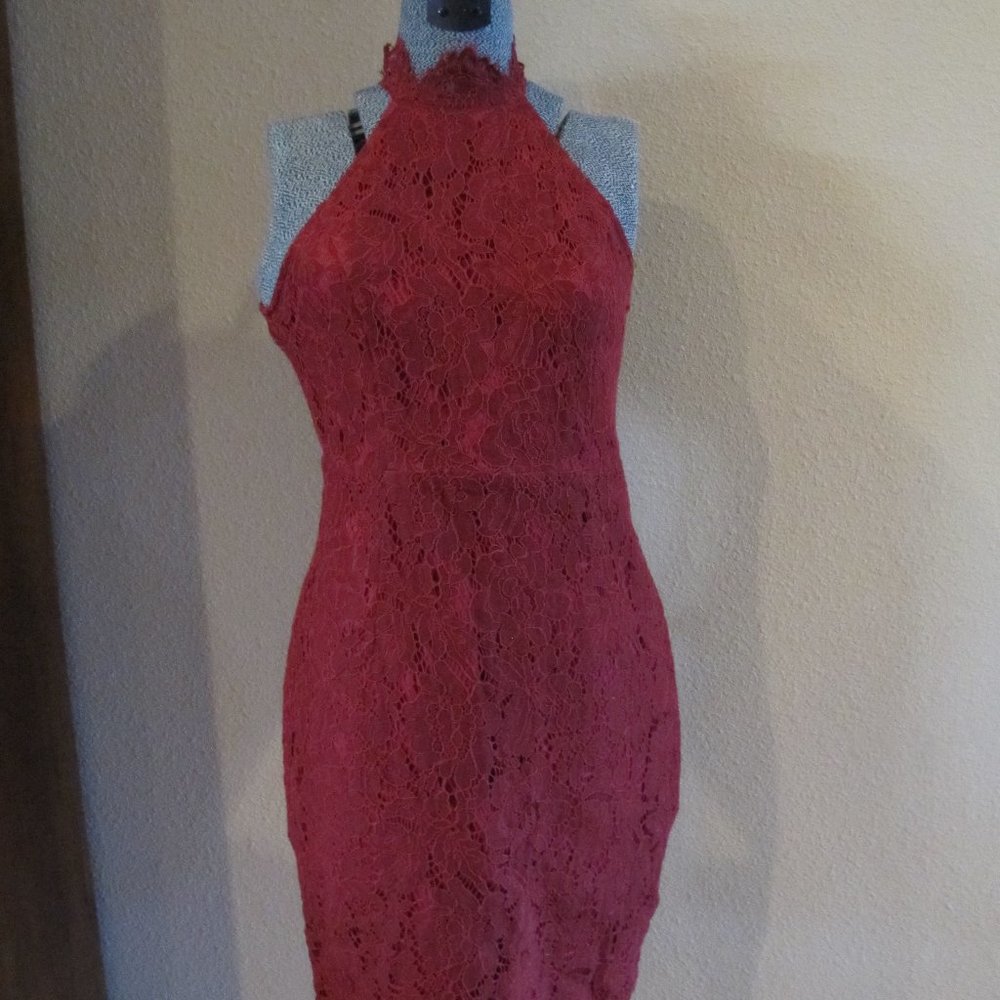 Zalalus Maroon strapless dress